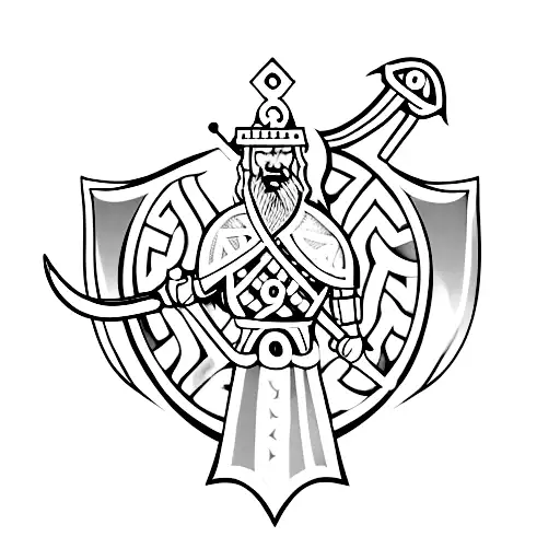 A Fierce Viking Warrior Wielding A Sword In Battle