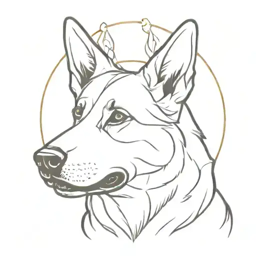 Short-haired German Shepherd With A Halo
