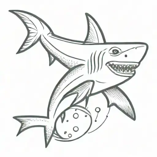 Cute Shark Swimming Upwards Direction