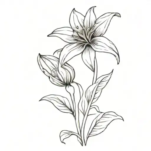 A Lily And Sunflower Entertwined