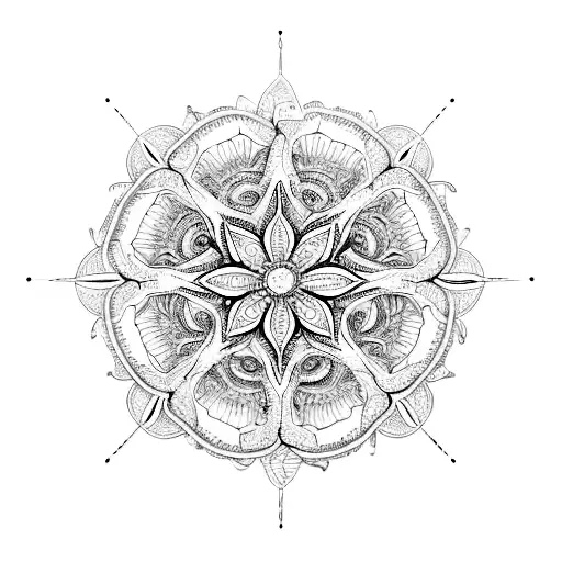 An Intricate Mandala Design With Beach Elements Like Seashells And Starfish