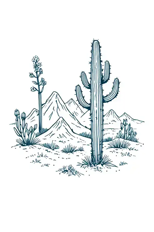 Bluebonnets And Cactus With Rockie Mountains Hiking