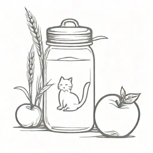 Cat Tails And Apple Butter Jar