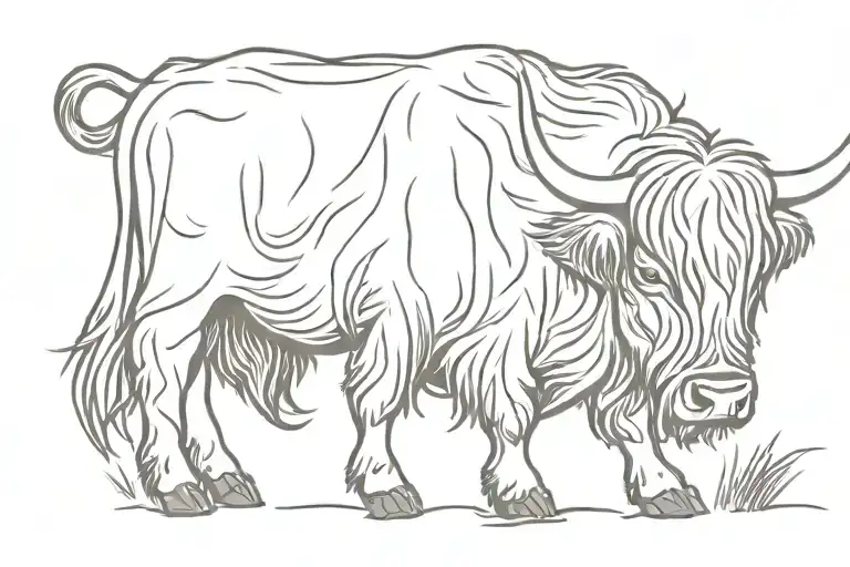 Highland Cow Grazing