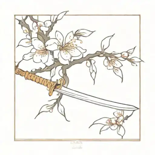 Peach Blossoms Around A Sword