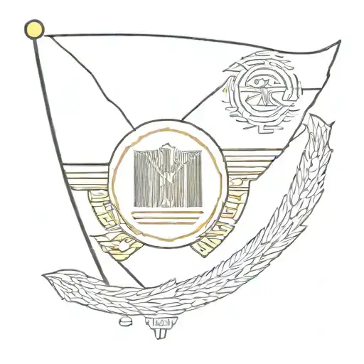 Swedish Flag With Egyptian Symbol