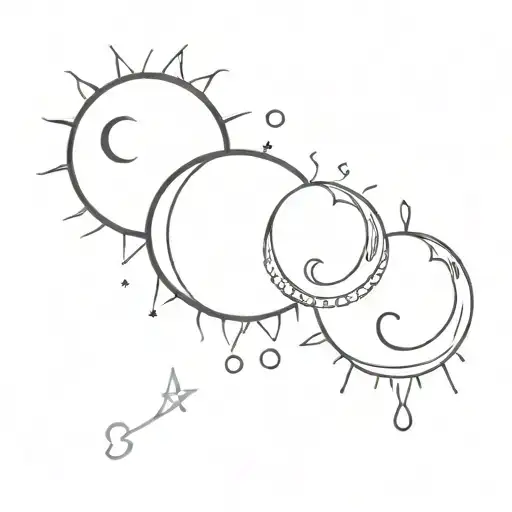 Couple Tattoo Moon And Sun