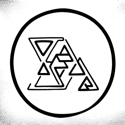 Valknut Symbol And A Birch Tree