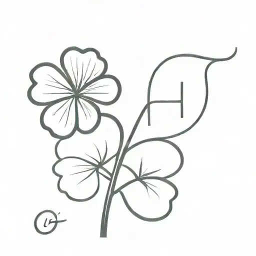 Four Leaf Clover With The Letter 'H' In Each Leaf