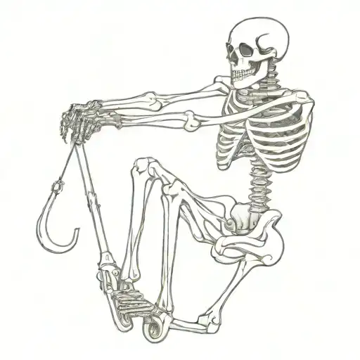 Skeleton Holding Handle Bars