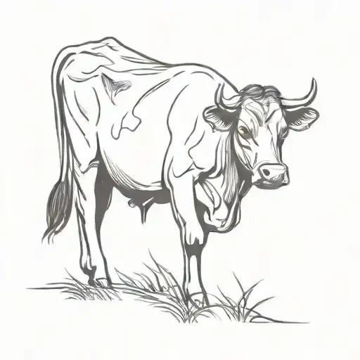 Minimaliste Cow Grazing