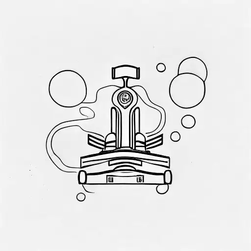 A Minimalist Tattoo Of A Formula 1 Race Car Speeding Through The Pages Of A Book