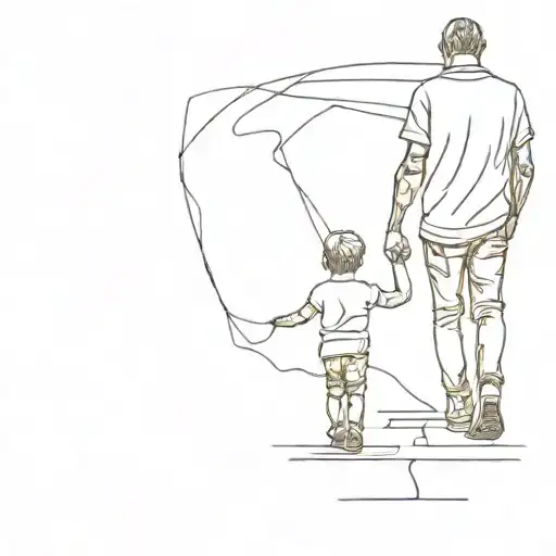 Dad And Son Walking