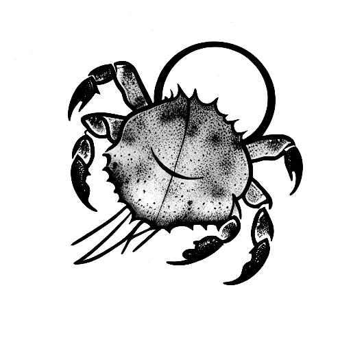 Crab With Moon And Two Tulips