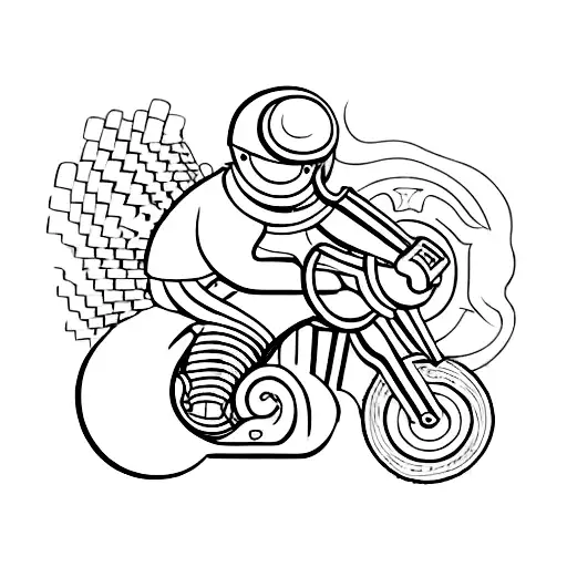 Combine Elements Of A Motorbike And A Sport Symbol To Create A Unique Design