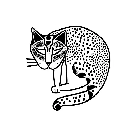 A Large Cat With Spots Side Profile