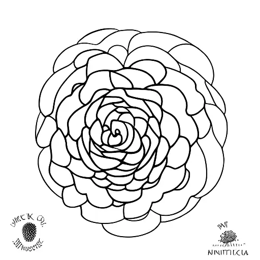 June Flower With Pine Cone Incorporated Fine Line And Simple