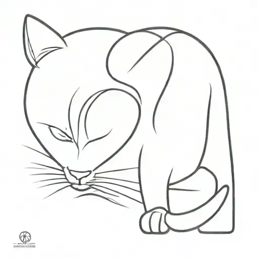 Cat Lying On Stomach