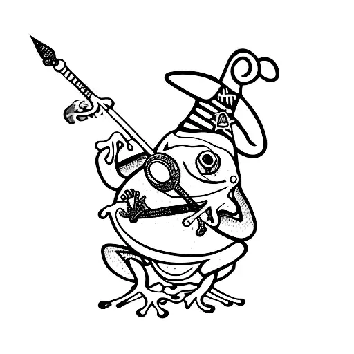 Frog With Wizard Hat And Wand