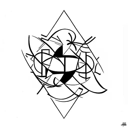 A Minimalist Tattoo Combining Xxx's Favorite Numbers In An Abstract Design