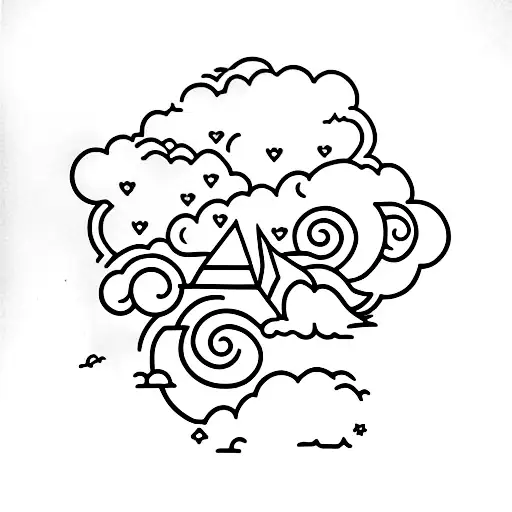 Club Scene In Heaven And Clouds