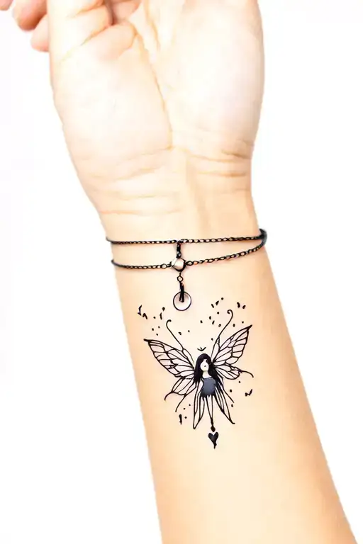 Bracelet Tattoo With Fairy Surrounded