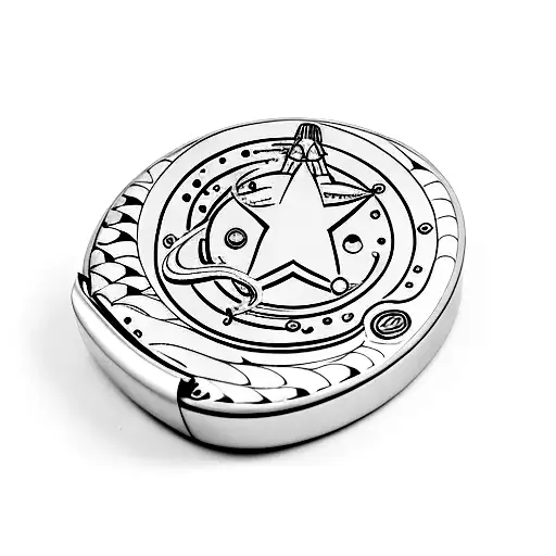 Zippo Lighter With A Space Draw On It Shell