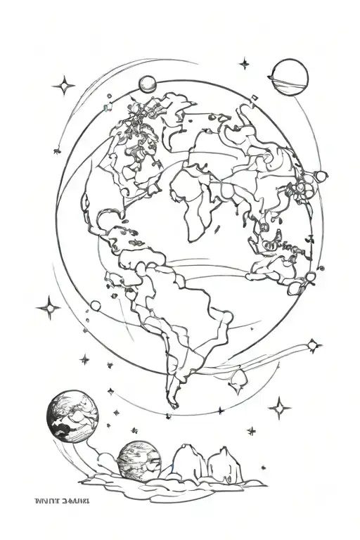 Tiny Earth Alone In The Vastness Of Space