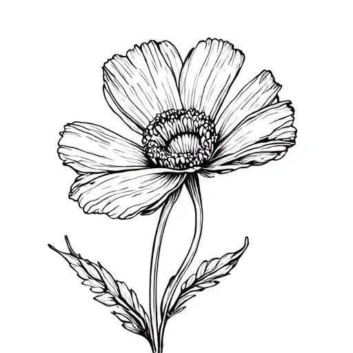 Buttercup Flower Fine Line