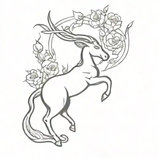 Capricorn And Flowers