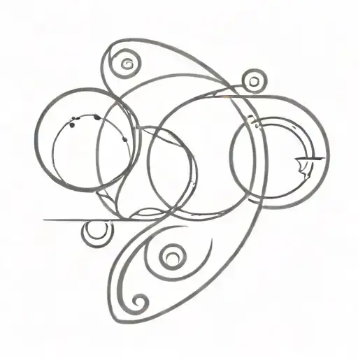 Symbolic Pisces Tattoo With Neptune Symbol And Jupiter Symbol