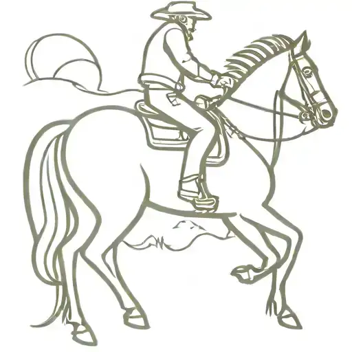 Cowboy Riding A Horse