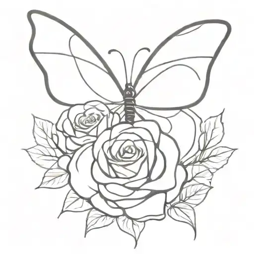 A Butterfly And Rose Intertwined To Symbolize Eternal Love