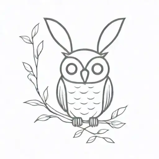 Ladybug Rabbit Owl On A Thin Black Line