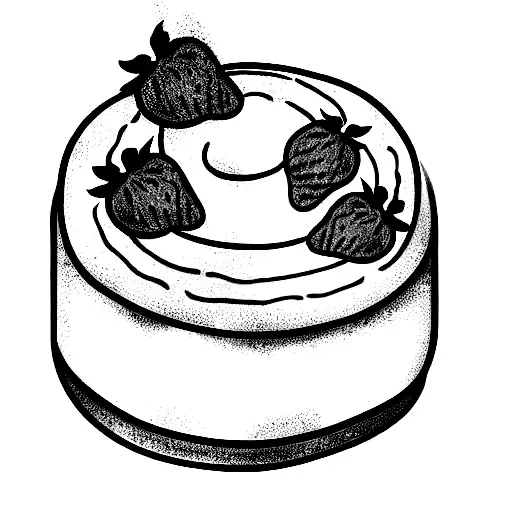 A Little Cake With A Strawberry