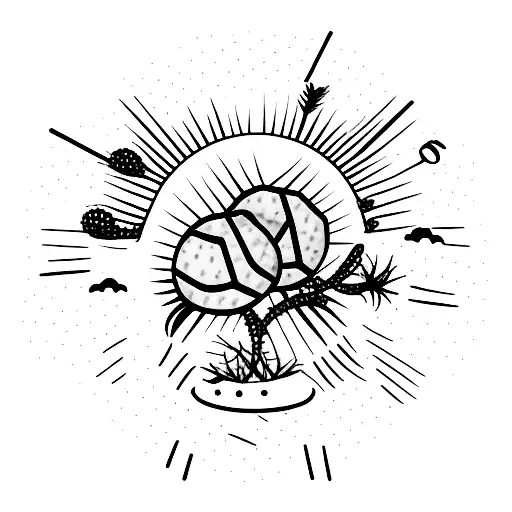 Beach Volleyball With Cactus