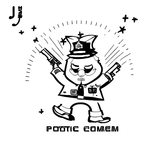 Rexto Name With Policeman Hat Cartoon