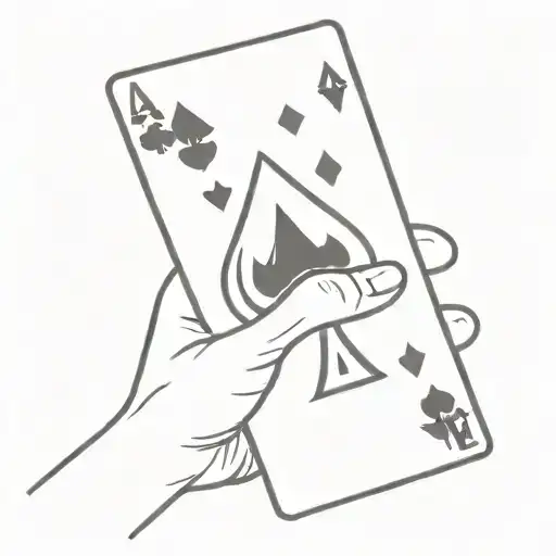 Hand Holding Ace Of Spades Playing Card
