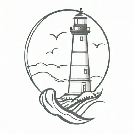 Lighthouse With Waves Crashing