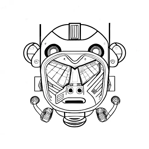 Robot Monkey Face