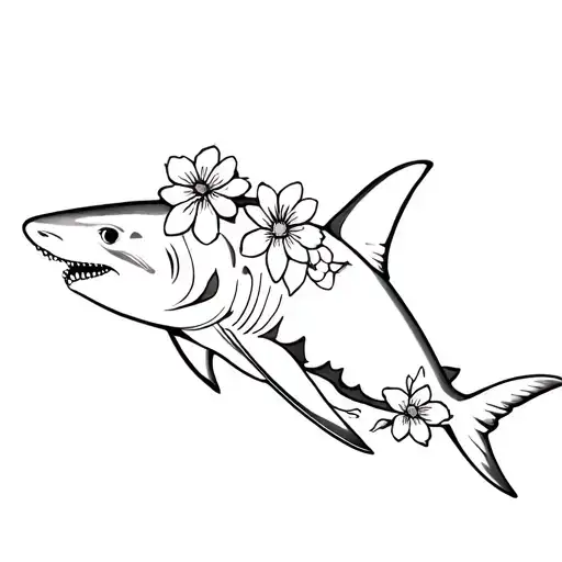 Shark With Flowers