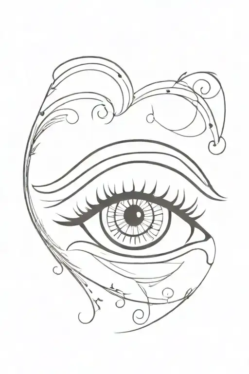 A Female Eye With Love Written Behind It