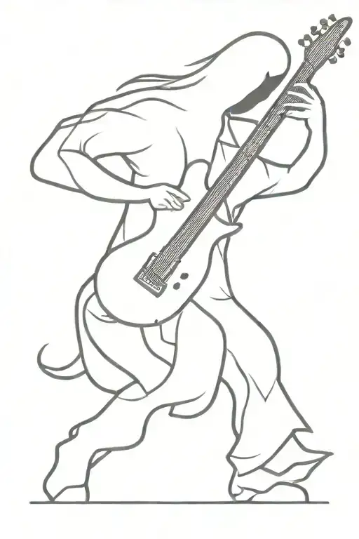 Silhouette Of A Ghost Playing Electric Guitar