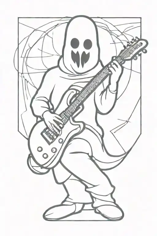 Silhouette Of A Ghost Playing Electric Guitar
