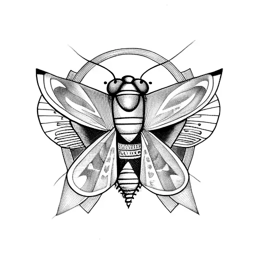 Moth With The Initials Keh Hidden In Both Wings