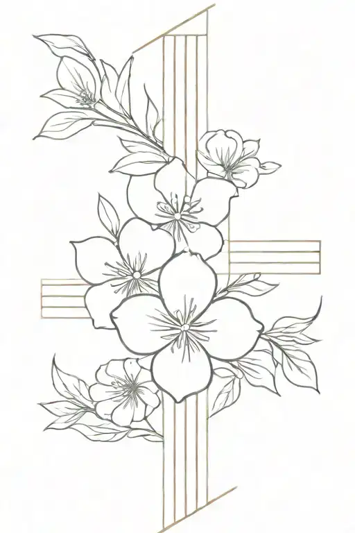 Cross With Birth Flowers