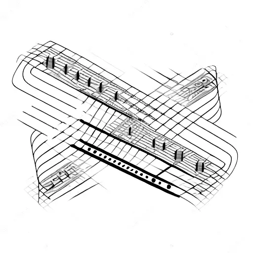 Guitar Fretboard Intertwined With Lines Of Code