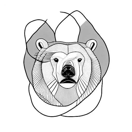 A Tattoo Showcasing The Strength Of Sisu With A Polar Bear In A Minimalist Style