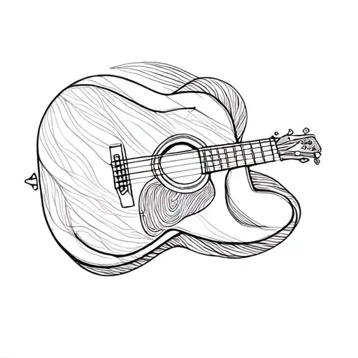 Fine Line Acoustic Guitar Outline
