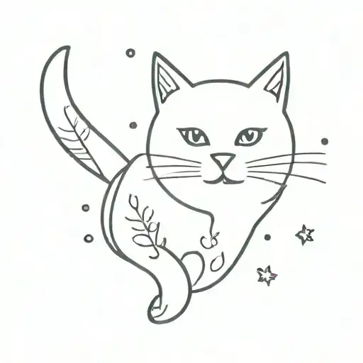 Snow And Happiness And Cat